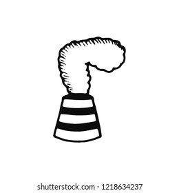 factory chimney and smoke icon. isolated black object.
