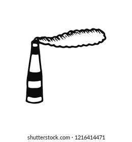factory chimney and smoke. isolated object icon.
