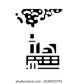 factory chimneys releasing smoke chemical pollution glyph icon vector. factory chimneys releasing smoke chemical pollution sign. isolated symbol illustration