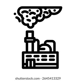 factory chimneys releasing smoke chemical pollution line icon vector. factory chimneys releasing smoke chemical pollution sign. isolated contour symbol black illustration