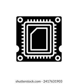 Factory Chip Filled Icon Vector Illustration
