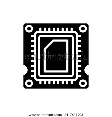 Factory Chip Filled Icon Vector Illustration