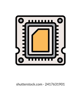 Factory Chip Icon Vector Illustration