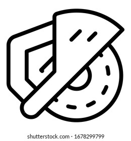 Factory circular saw icon. Outline factory circular saw vector icon for web design isolated on white background