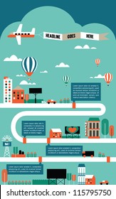 factory cityscape info graphics charts, symbols, graphic elements, map