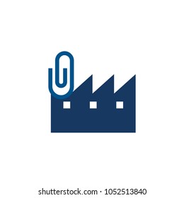 Factory Clip Logo Icon Design