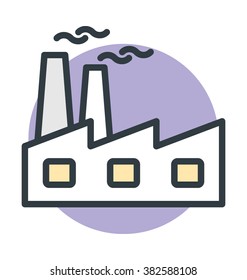 Factory Colored Vector Icon