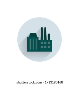factory colorful flat icon with shadow. pollution icon