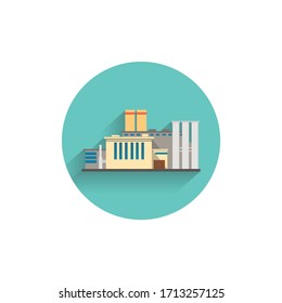 factory colorful flat icon with shadow. pollution icon