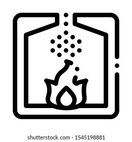 Factory Combustion Process Metallurgical Icon Vector Thin Line. Contour Illustration