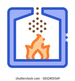 Factory Combustion Process Metallurgical Icon Vector Thin Line. Contour Illustration