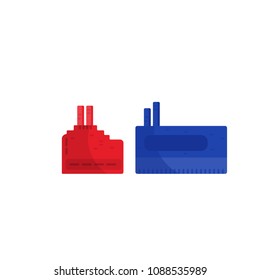 Factory concept. Factory isolated from the background.  Eco style factory.