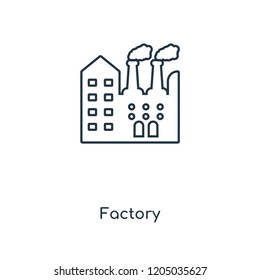 Factory concept line icon. Linear Factory concept outline symbol design. This simple element illustration can be used for web and mobile UI/UX.