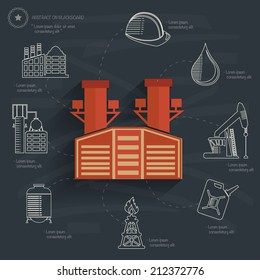 Factory concept on blackboard background,clean vector