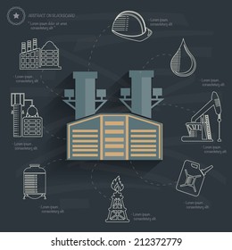 Factory concept on blackboard background,clean vector