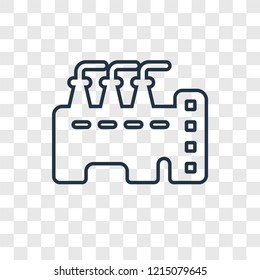 Factory concept vector linear icon isolated on transparent background, Factory concept transparency concept in outline style