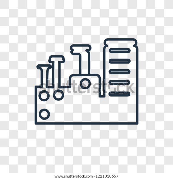 Factory concept vector linear icon isolated on\
transparent background, Factory concept transparency concept in\
outline style