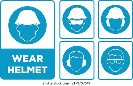 factory and construction area safety print ready signs vector