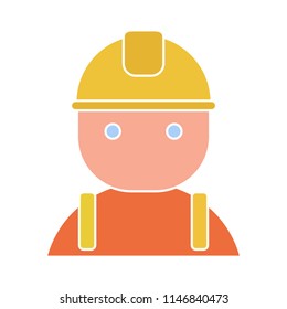 factory construction worker, office, employee, labor, builder with helmet illustration