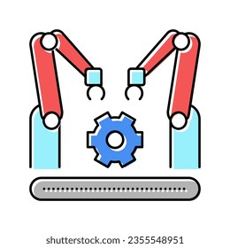 factory conveyor car color icon vector. factory conveyor car sign. isolated symbol illustration