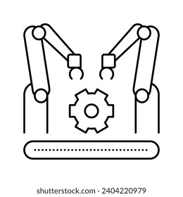 factory conveyor car line icon vector. factory conveyor car sign. isolated contour symbol black illustration