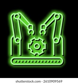 factory conveyor car neon light sign vector. factory conveyor car illustration