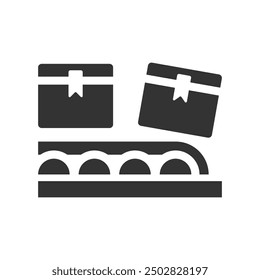 Factory conveyor icon, Vector Graphics