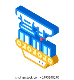 factory conveyor production isometric icon vector. factory conveyor production sign. isolated symbol illustration