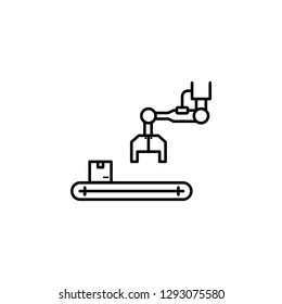 factory, crane, box icon. Element of production icon for mobile concept and web apps. Thin line factory, crane, box icon can be used for web and mobile