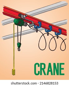 Factory crane system colored vector