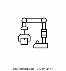 Vector de la muestra del icono del almacén de la grúa de la fábrica