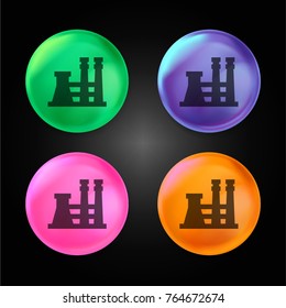 Factory crystal ball design icon in green - blue - pink and orange.