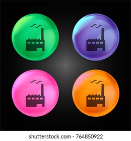 Factory crystal ball design icon in green - blue - pink and orange.