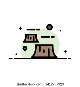 Factory, Damage, Deforestation, Destruction, Environment  Business Flat Line Filled Icon Vector Banner Template