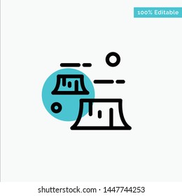 Factory, Damage, Deforestation, Destruction, Environment turquoise highlight circle point Vector icon