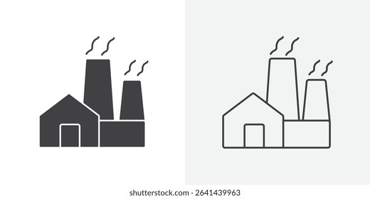 Factory deal icon Line graphics illustration