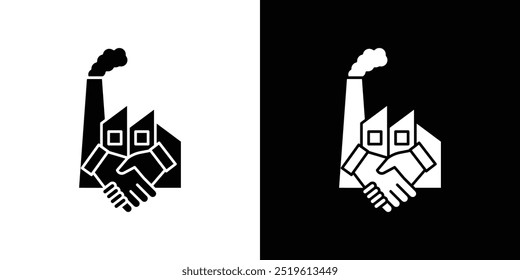 Factory deal icon linear logo isolated