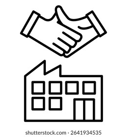 Factory deal icon Thin line vector design