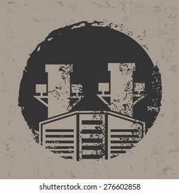 Factory design on grunge background, grunge vector