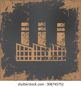 Factory design on old paper background,vector