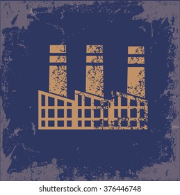 Factory design on old paper background,vector