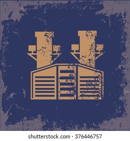 Factory design on old paper background,vector
