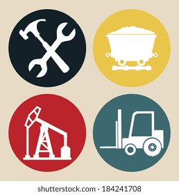 Factory design over beige background, vector illustration