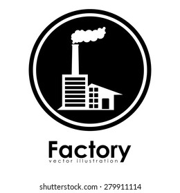 Factory design over white background, vector illustration
