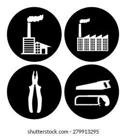 Factory design over white background, vector illustration
