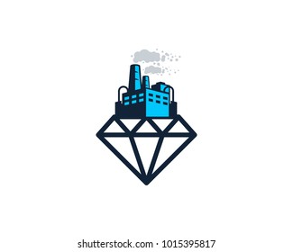 Factory Diamond Icon Logo Design Element
