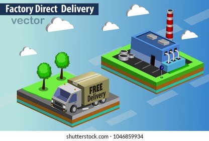 factory direct delivery vector illustration