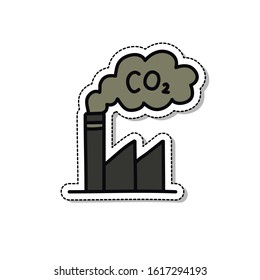 factory doodle icon, vector illustration
