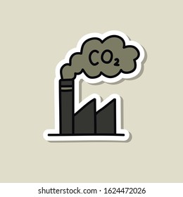 factory doodle icon, vector illustration