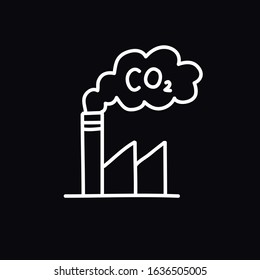 factory doodle icon, vector illustration